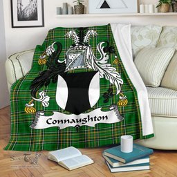 Scottish Connaughton Coat of Arms Family Crest Ireland Blanket Irish National Tartan Irish County Blanket