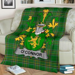 Scottish Connor or O'Connor (Kerry) Coat of Arms Family Crest Ireland Blanket Irish National Tartan Irish County Blanket