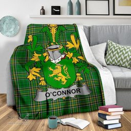 Scottish Connor or O'Connor (Kerry) Coat of Arms Family Crest Ireland Blanket Irish National Tartan Irish County Blanket