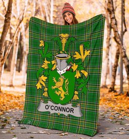 Scottish Connor or O'Connor (Kerry) Coat of Arms Family Crest Ireland Blanket Irish National Tartan Irish County Blanket