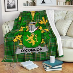 Scottish Connor or O'Connor (Kerry) Coat of Arms Family Crest Ireland Blanket Irish National Tartan Irish County Blanket