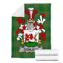 Scottish Donlevy or O'Donlevy Coat of Arms Family Crest Ireland Blanket Irish National Tartan Irish County Blanket