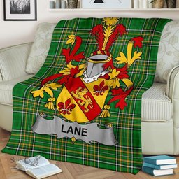 Scottish Lane Coat of Arms Family Crest Ireland Blanket Irish National Tartan Irish County Blanket