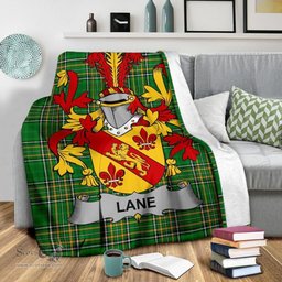 Scottish Lane Coat of Arms Family Crest Ireland Blanket Irish National Tartan Irish County Blanket