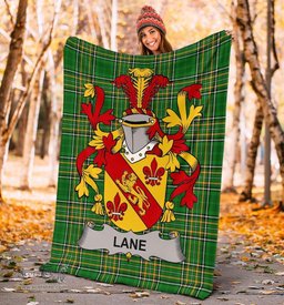 Scottish Lane Coat of Arms Family Crest Ireland Blanket Irish National Tartan Irish County Blanket