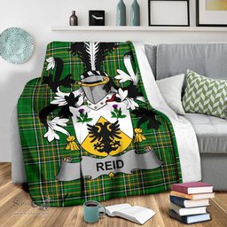 Scottish Reid Coat of Arms Family Crest Ireland Blanket Irish National Tartan Irish County Blanket