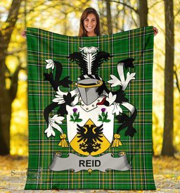Scottish Reid Coat of Arms Family Crest Ireland Blanket Irish National Tartan Irish County Blanket