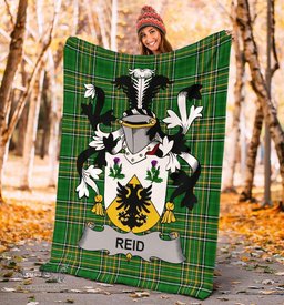 Scottish Reid Coat of Arms Family Crest Ireland Blanket Irish National Tartan Irish County Blanket