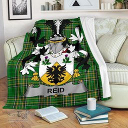 Scottish Reid Coat of Arms Family Crest Ireland Blanket Irish National Tartan Irish County Blanket
