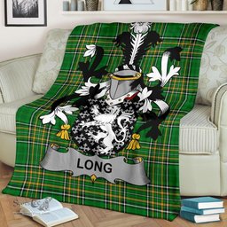 Scottish Long or Longe Coat of Arms Family Crest Ireland Blanket Irish National Tartan Irish County Blanket