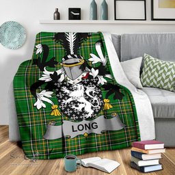 Scottish Long or Longe Coat of Arms Family Crest Ireland Blanket Irish National Tartan Irish County Blanket