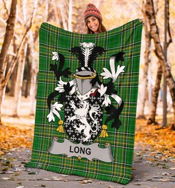 Scottish Long or Longe Coat of Arms Family Crest Ireland Blanket Irish National Tartan Irish County Blanket