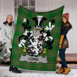 Scottish Long or Longe Coat of Arms Family Crest Ireland Blanket Irish National Tartan Irish County Blanket