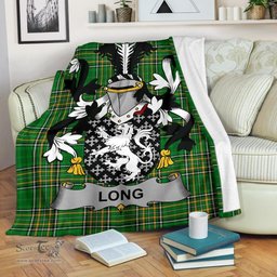 Scottish Long or Longe Coat of Arms Family Crest Ireland Blanket Irish National Tartan Irish County Blanket