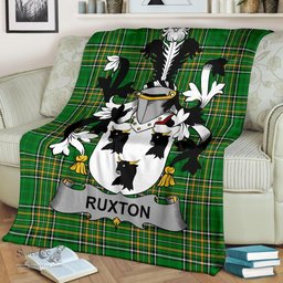 Scottish Ruxton Coat of Arms Family Crest Ireland Blanket Irish National Tartan Irish County Blanket