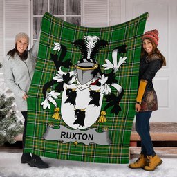 Scottish Ruxton Coat of Arms Family Crest Ireland Blanket Irish National Tartan Irish County Blanket