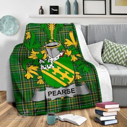 Scottish Pearse Coat of Arms Family Crest Ireland Blanket Irish National Tartan Irish County Blanket