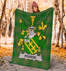 Scottish Pearse Coat of Arms Family Crest Ireland Blanket Irish National Tartan Irish County Blanket