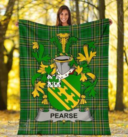 Scottish Pearse Coat of Arms Family Crest Ireland Blanket Irish National Tartan Irish County Blanket