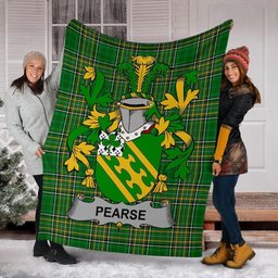 Scottish Pearse Coat of Arms Family Crest Ireland Blanket Irish National Tartan Irish County Blanket