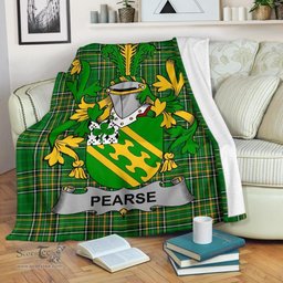 Scottish Pearse Coat of Arms Family Crest Ireland Blanket Irish National Tartan Irish County Blanket