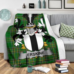 Scottish Erskine Coat of Arms Family Crest Ireland Blanket Irish National Tartan Irish County Blanket