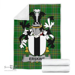 Scottish Erskine Coat of Arms Family Crest Ireland Blanket Irish National Tartan Irish County Blanket
