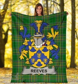 Scottish Reeves Coat of Arms Family Crest Ireland Blanket Irish National Tartan Irish County Blanket