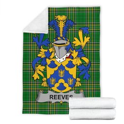 Scottish Reeves Coat of Arms Family Crest Ireland Blanket Irish National Tartan Irish County Blanket