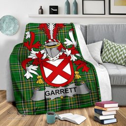 Scottish Garrett Coat of Arms Family Crest Ireland Blanket Irish National Tartan Irish County Blanket