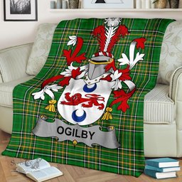 Scottish Ogilby Coat of Arms Family Crest Ireland Blanket Irish National Tartan Irish County Blanket