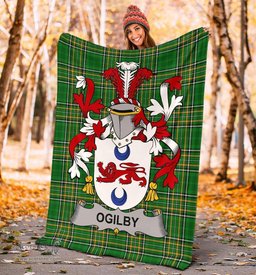Scottish Ogilby Coat of Arms Family Crest Ireland Blanket Irish National Tartan Irish County Blanket