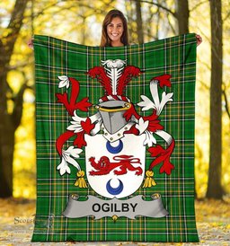 Scottish Ogilby Coat of Arms Family Crest Ireland Blanket Irish National Tartan Irish County Blanket