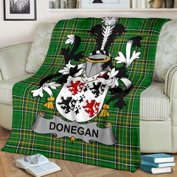 Scottish Donegan or O'Donagan Coat of Arms Family Crest Ireland Blanket Irish National Tartan Irish County Blanket