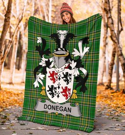 Scottish Donegan or O'Donagan Coat of Arms Family Crest Ireland Blanket Irish National Tartan Irish County Blanket