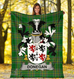 Scottish Donegan or O'Donagan Coat of Arms Family Crest Ireland Blanket Irish National Tartan Irish County Blanket