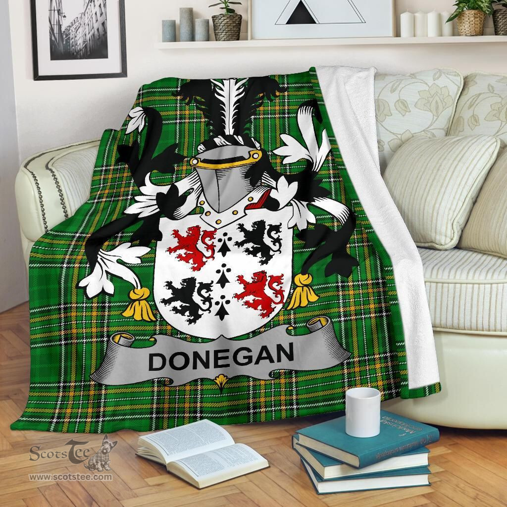 Scottish Donegan or O'Donagan Coat of Arms Family Crest Ireland Blanket Irish National Tartan Irish County Blanket