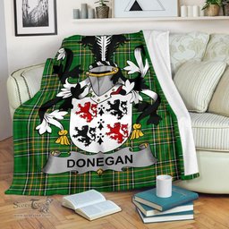 Scottish Donegan or O'Donagan Coat of Arms Family Crest Ireland Blanket Irish National Tartan Irish County Blanket