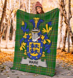Scottish Ware Coat of Arms Family Crest Ireland Blanket Irish National Tartan Irish County Blanket