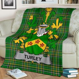 Scottish Turley Coat of Arms Family Crest Ireland Blanket Irish National Tartan Irish County Blanket