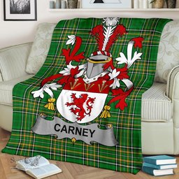 Scottish Carney Coat of Arms Family Crest Ireland Blanket Irish National Tartan Irish County Blanket