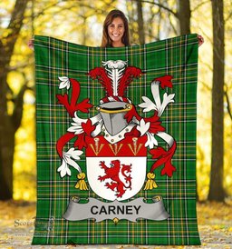 Scottish Carney Coat of Arms Family Crest Ireland Blanket Irish National Tartan Irish County Blanket