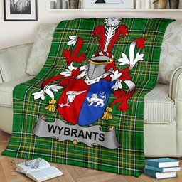 Scottish Wybrants Coat of Arms Family Crest Ireland Blanket Irish National Tartan Irish County Blanket