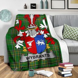 Scottish Wybrants Coat of Arms Family Crest Ireland Blanket Irish National Tartan Irish County Blanket