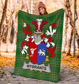 Scottish Wybrants Coat of Arms Family Crest Ireland Blanket Irish National Tartan Irish County Blanket