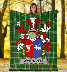 Scottish Wybrants Coat of Arms Family Crest Ireland Blanket Irish National Tartan Irish County Blanket