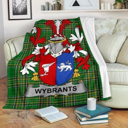 Scottish Wybrants Coat of Arms Family Crest Ireland Blanket Irish National Tartan Irish County Blanket
