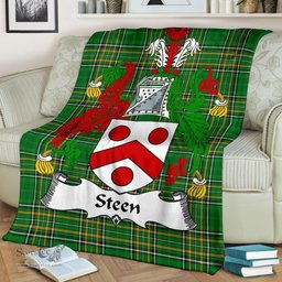 Scottish Steen Coat of Arms Family Crest Ireland Blanket Irish National Tartan Irish County Blanket