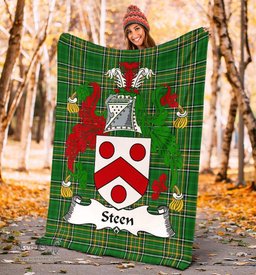 Scottish Steen Coat of Arms Family Crest Ireland Blanket Irish National Tartan Irish County Blanket