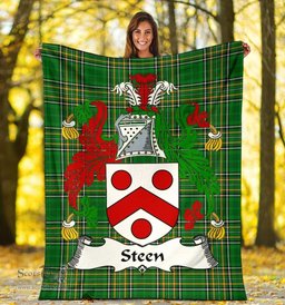 Scottish Steen Coat of Arms Family Crest Ireland Blanket Irish National Tartan Irish County Blanket